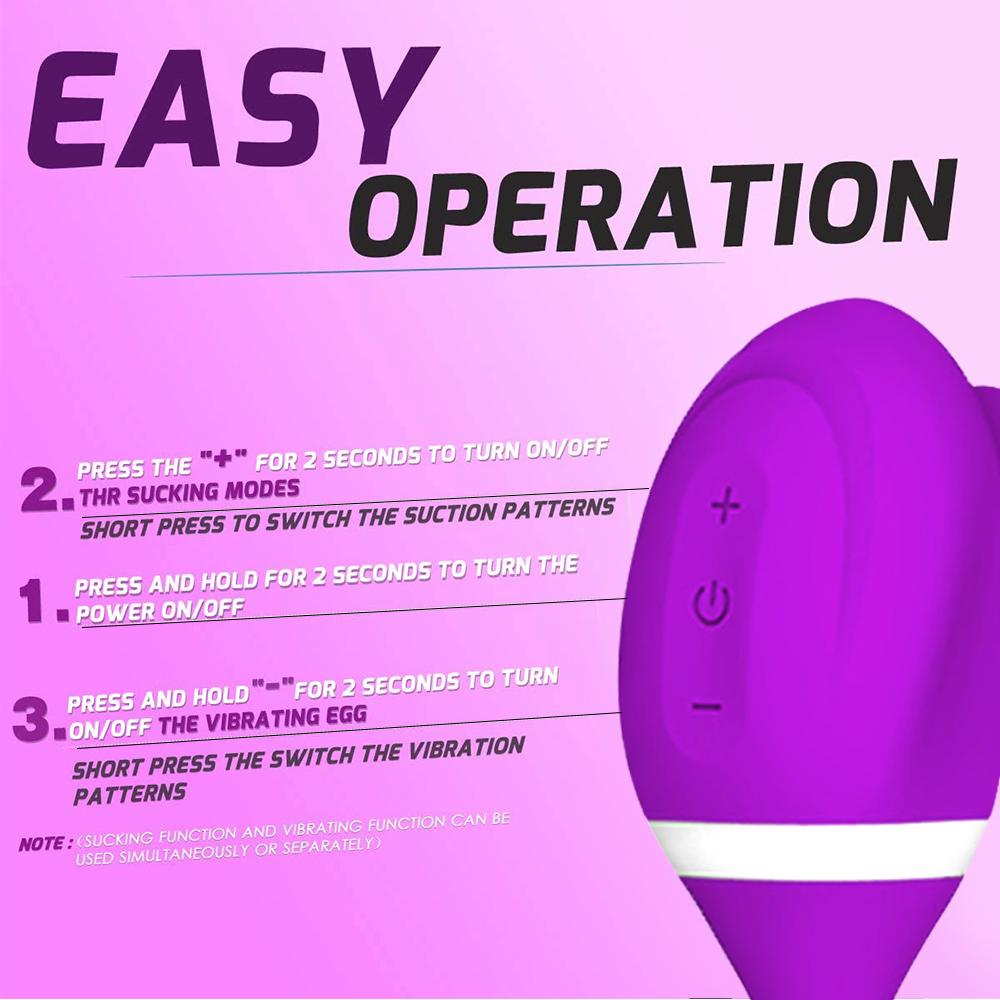 2 In 1 Clitoris Sucking Vibrator for Women Vibrating Egg Licking Oral Clit Vacuum Stimulator Female Goods Sex Toys for Adults