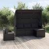 Vidaxl 4-Cz. Conjunto de Muebles de Jardín, Cojines, Ratán Negro PE