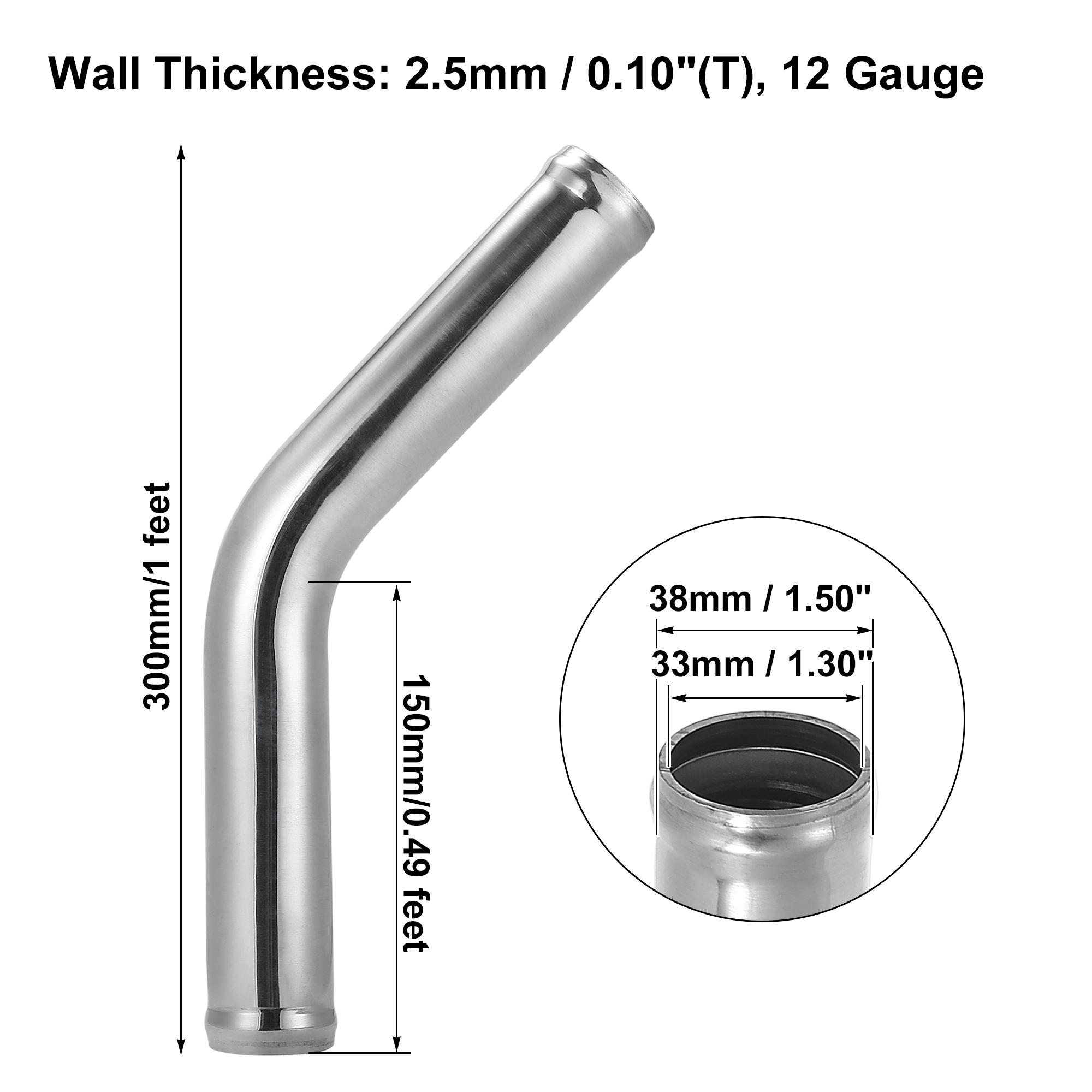 

Uxcell Aluminum Alloy Tube OD 38/45/51/63/76/89/102mm Intercooler Pipe Air Intake Tube 0 45 Degrees 300mm Length for Car 45 Degree-38mm
