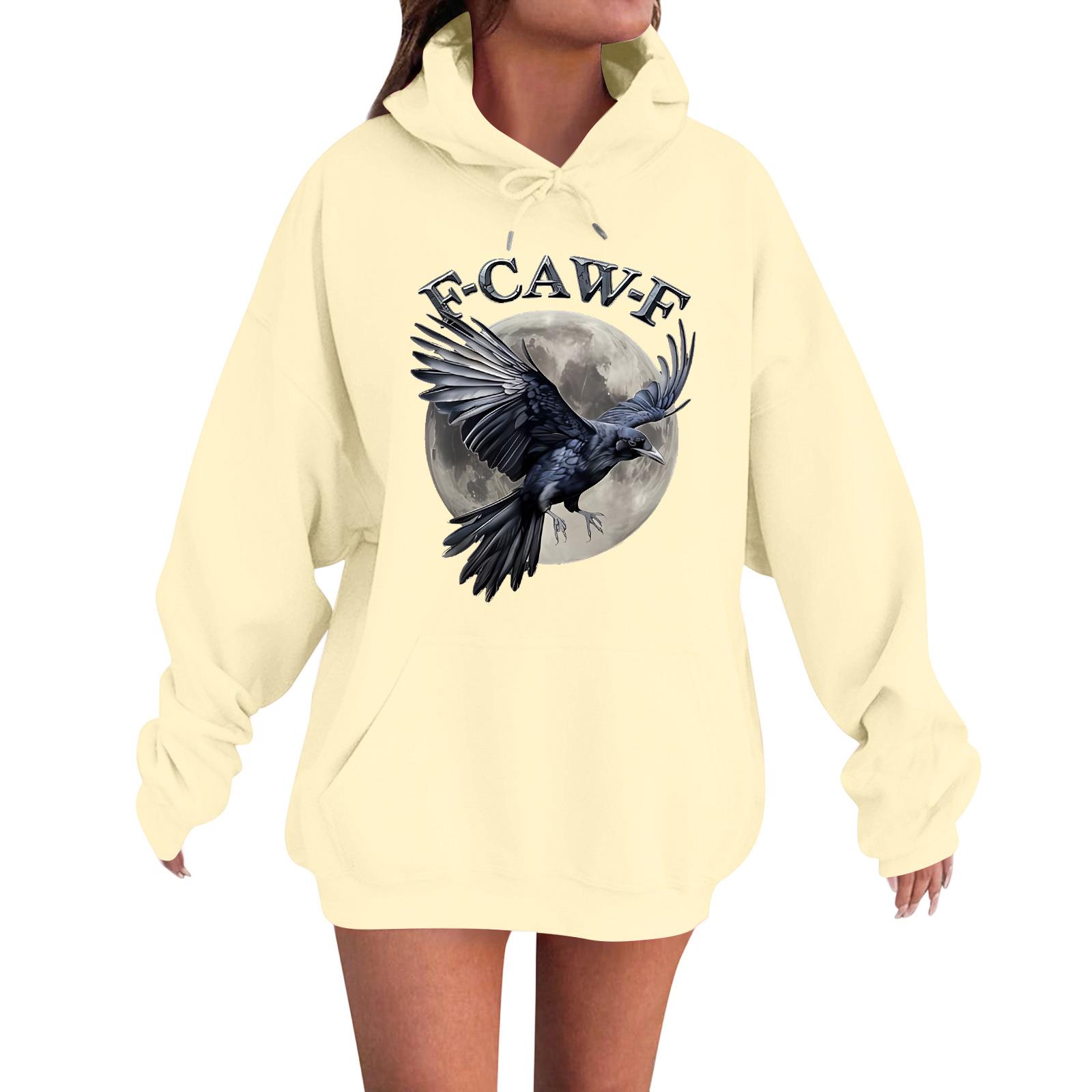 

Женская модная повседневная толстовка с длинным рукавом, свободного кроя, с принтом L бежевый