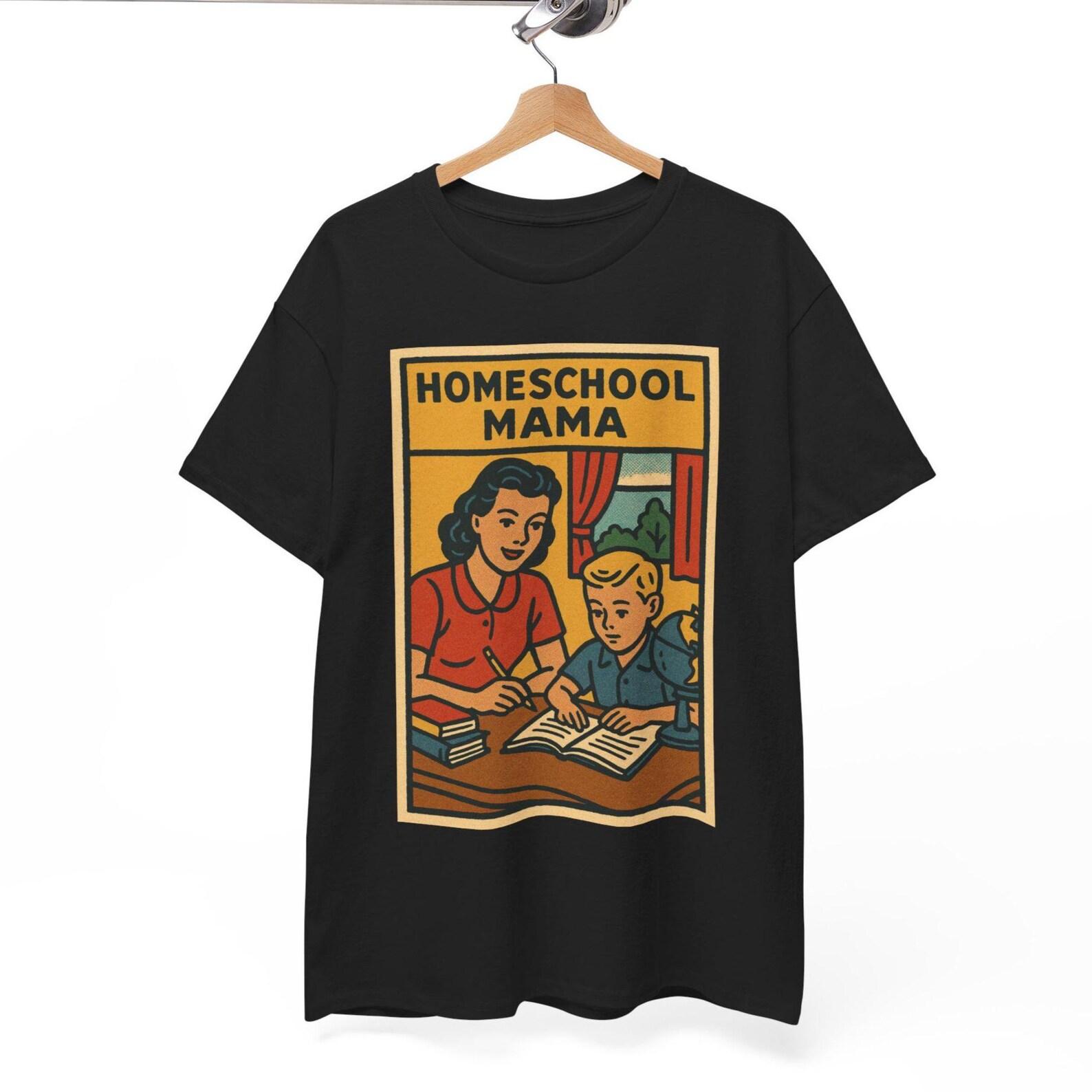 Homeschool Mama T-Shirt: Retro Comic Style Educator Tee M