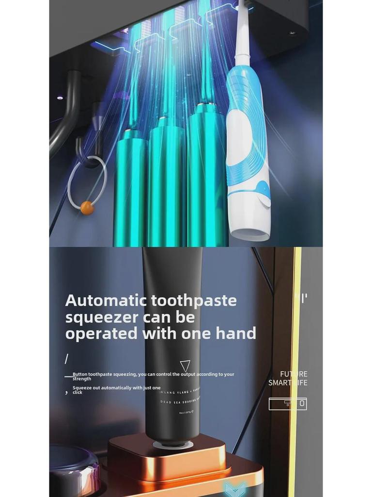 Wall-Mounted Multi-Functional Toothbrush Sterilizer and Holder