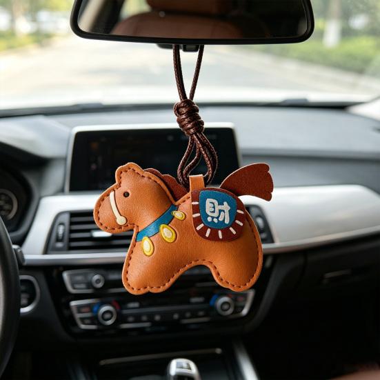 Bag Pendant Imitation Leather Little Horse Charm Fullness Symbol Pendant Multi-Use Bag Car Hanger Keychain
