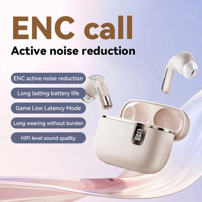 ENC Bezprzewodowe słuchawki douszne Bluetooth 5.4 Stereo Sportowe słuchawki z redukcją szumów Słuchawki z wyświetlaczem cyfrowym LED