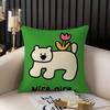 Pillow Case Happy Dog Home Dorm Chair Back Short Plush Double-Sided Printing Office Nap Time Cushion Cover