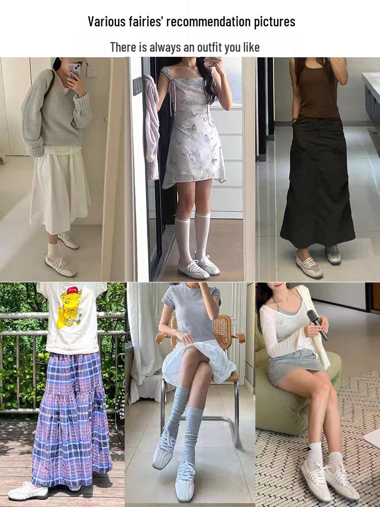 In-Stock Women's German Training Shoes: 2025 Autumn Korean Square Toe, Cross Strap Ballet Sneakers