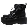 Ankle Boots Women Sneaker Platform Flats Shoes Woman Autumn  Trend New Rock Leather Punk Lace Up Thick Sole Goth Botas Mujer