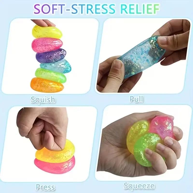 2pcs Taba Colorful Crystal Simulation Water Drop Squishy Toy, Soft Water Drop Squishy Fun |Squeeze Toy, Slow-Rebound Material