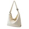 PreQuoro Canvas Tote Bag, A4 Size, Large Capacity, Zippered, Solid Color, Shoulder Bag for Men and Women
