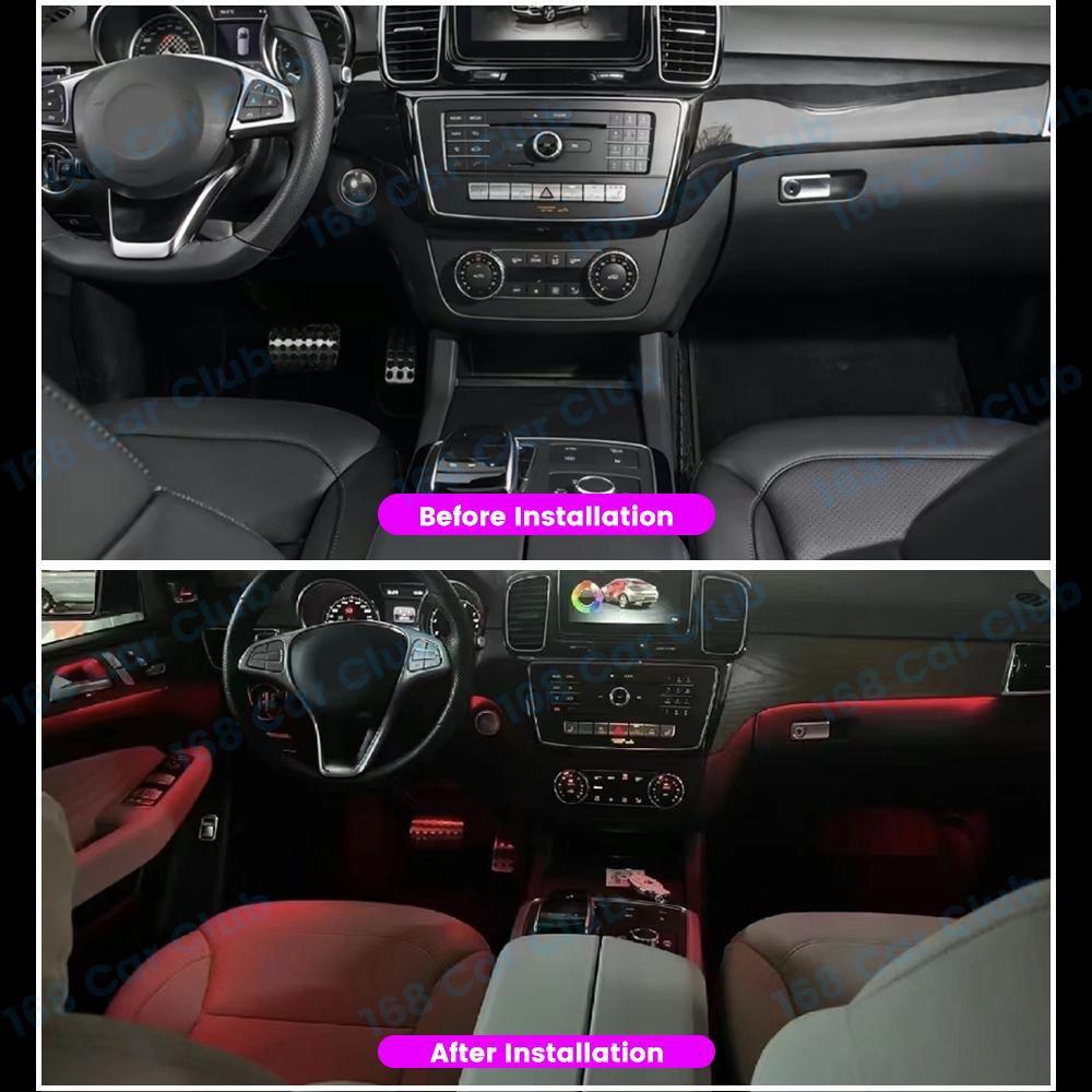 12/64 Colors Original 3 Colors Upgrade Ambient Light For Mercedes Benz W166 W212 W218 W292 W221 GLE Car LED Decorate Lamp Cable