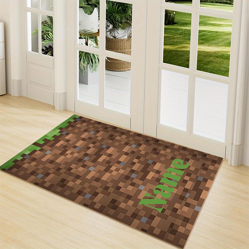 Custom Name Minecraft Adventure Quest Carpet Rug Customizable Soft Washable Anti-Slip Home Living Room Sofa Mats Personalized Rug. 0909408