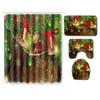 Christmas Printed Shower Curtain Floor Mat Four-Piece Bathroom Toilet Non-Slip Absorbent Carpet Toilet Non-Slip Door Mat