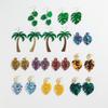 New Trendy Monstera Leaves Acrylic Earrings for Women Fashion Coconut Tree Palm Leaf Plant Drop Earring Boho Beach Jewelry Gifts