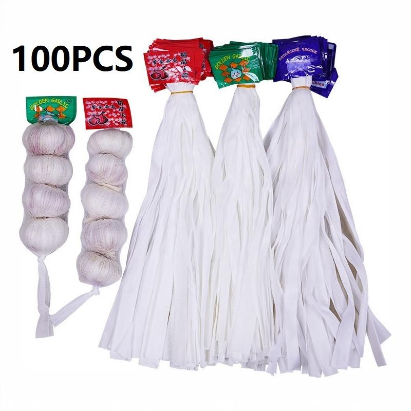 100PCS Washable Garlic Ginger Mesh Storage Bags Breathable for Onion Root Vegetable Drying Home Pantry Storage