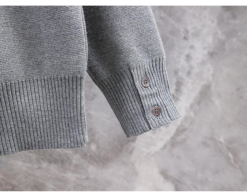 2024 Autumn/Winter Unisex Hooded Knit Cardigan with Double Zipper and Four-Bar Stripe In Academy Style