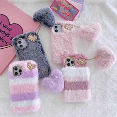 Cute Little Love Plush Case for iPhone 15 14 13 12 11 Pro XR XS Max/Samsung S23 S22 Ultra S21 A14 A24 A34 A54 A13 A23 A33 A53 Soft Winter Warm Cover