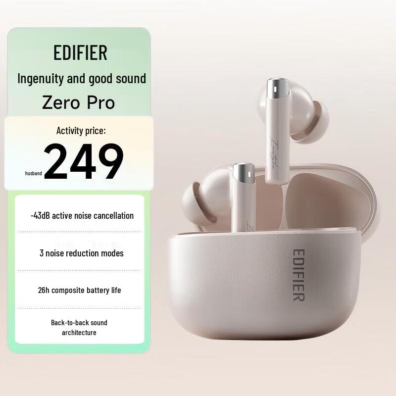 EDIFIER Zero Pro True Wireless Active Noise Cancelling Bluetooth Earbuds