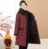 Warm Fleece-Lined Hooded Cotton Coat for Middle-Aged & Elderly Women