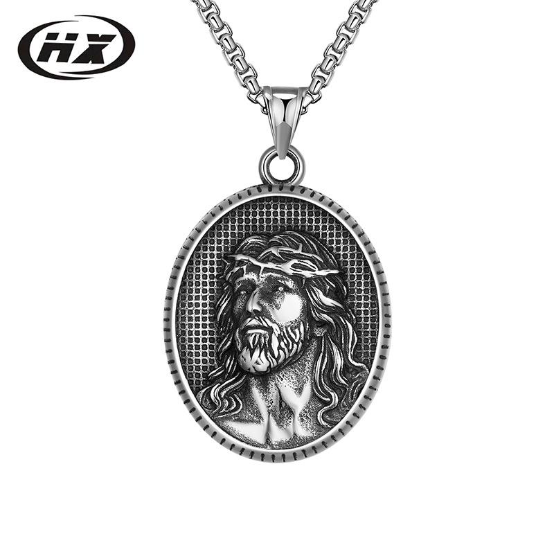 

Titanium Steel Virgin Mary Faith Pendant Necklace for Men and Women