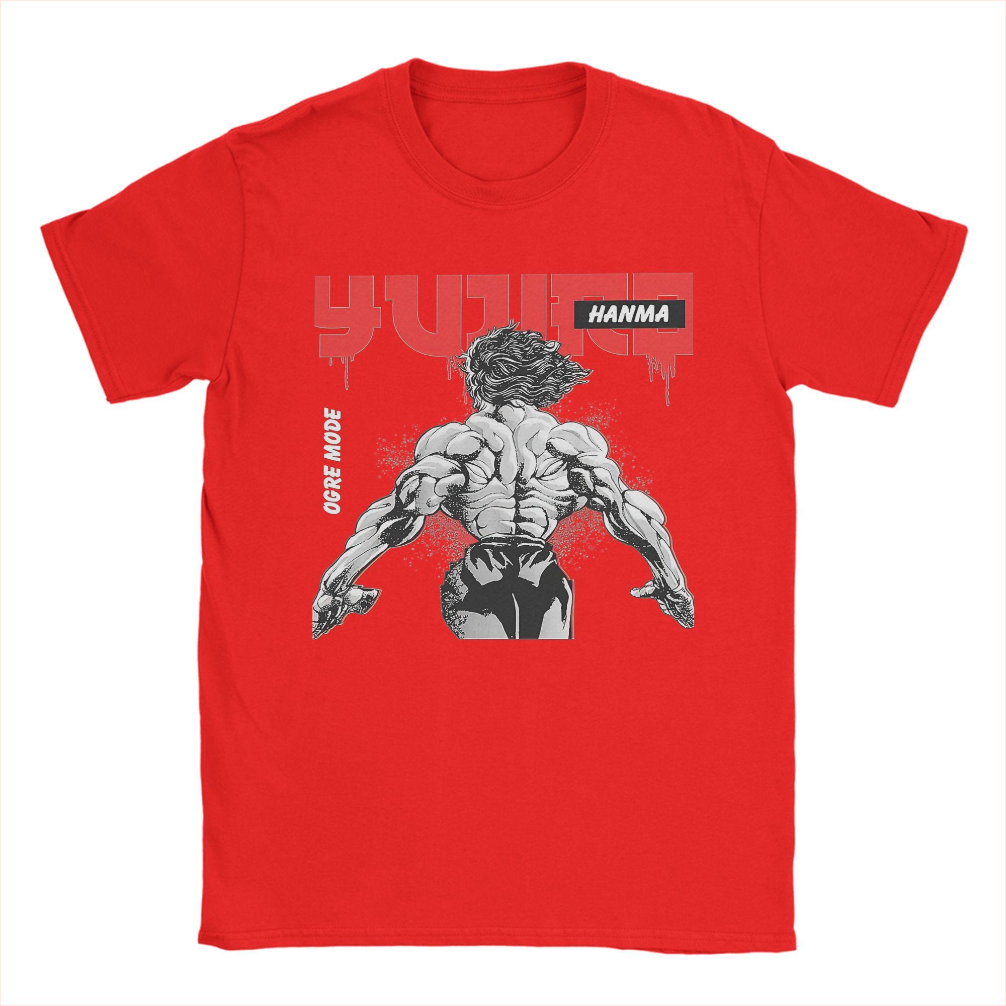 

Hanma Yujiro Аниме Баки Футболки для Мужчин Креативная 100% Хлопковая Футболка Круглый Вырез Короткий Рукав Футболка Печать Топы S