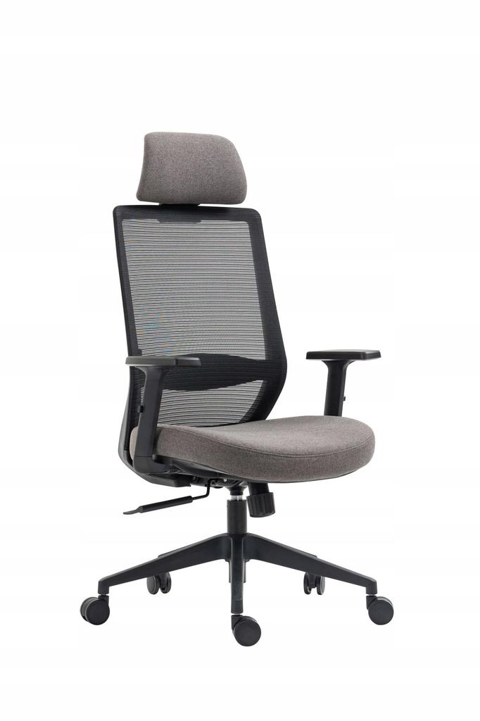 Furnitex ergonomic black and gray office chair with mesh headrest