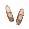 Fashion Flat Bottomed Color Blocked Bow Design Half Slippers for Women Spring 2025 New Elegant Mary Jane Elegant Casual Cool Slippers