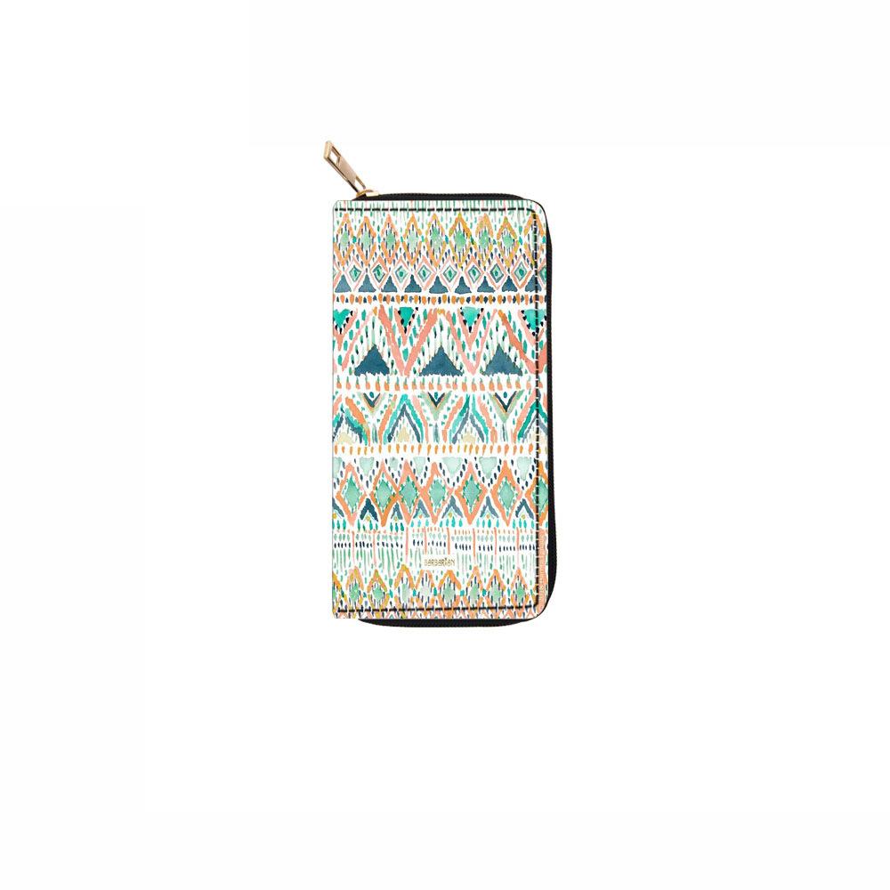 New Simple Ethnic Style Long Zipper Wallet Plaid Wallet Pattern