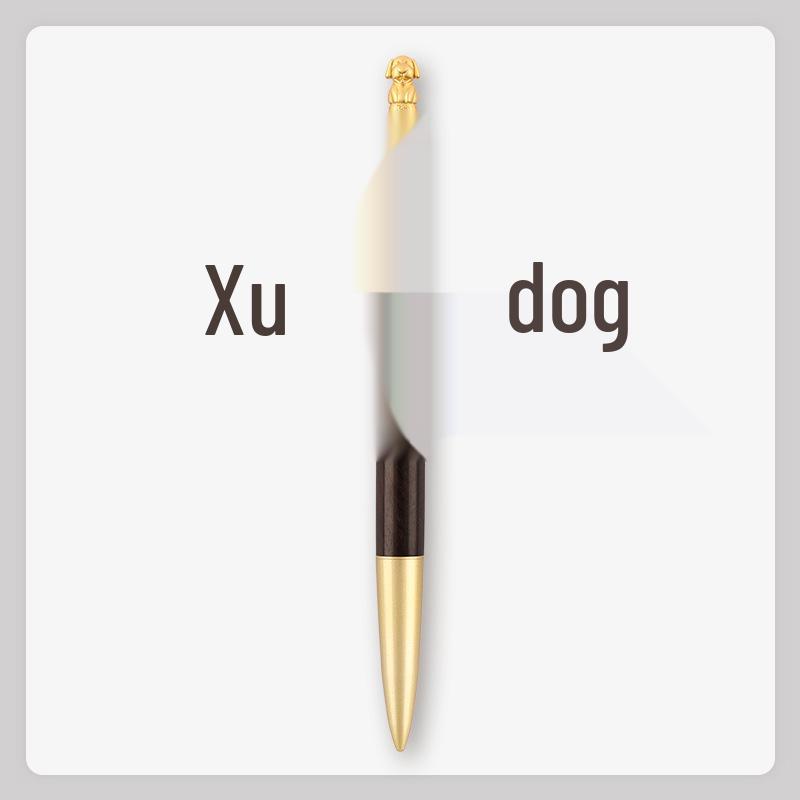 Brass Zodiac Sign Calligraphy Pen - Sandalwood Engraving 