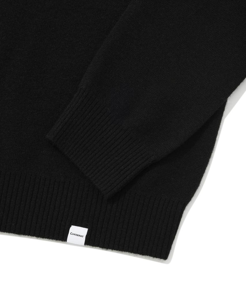 COVERNAT Lambswool Half Turtleneck Knit Black