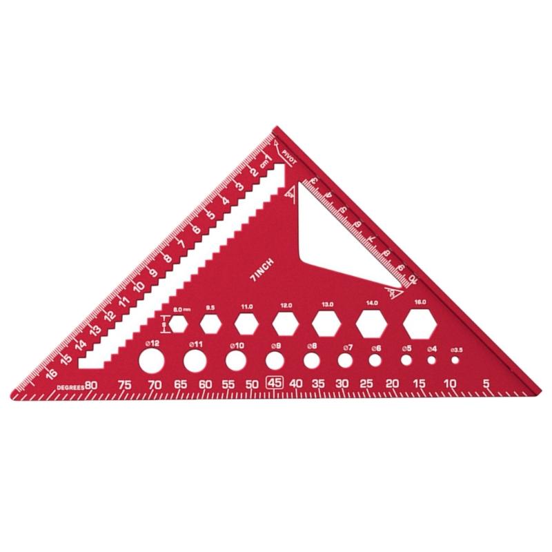 

Professional Red Aluminum Carpentry Ruler With Clear Scale For Accurate Woodworking Layouts And Engineering Projects