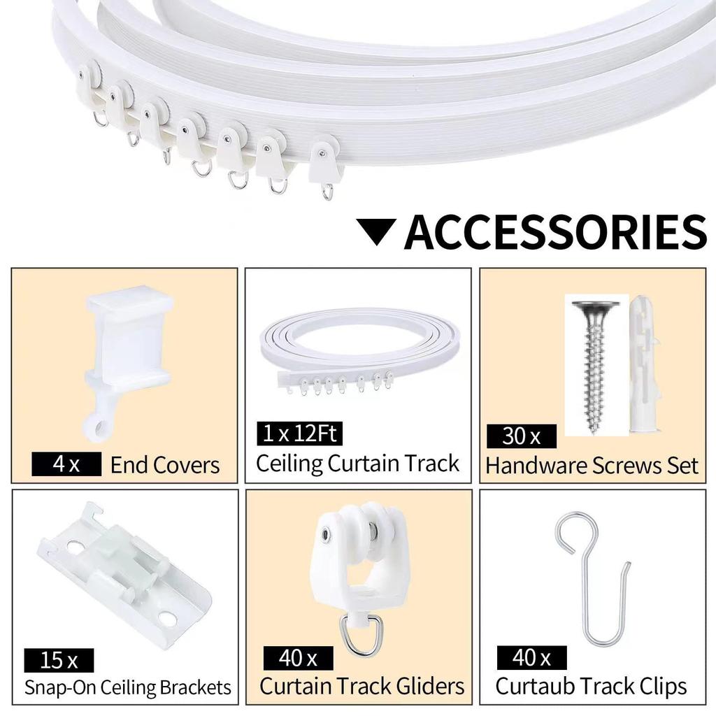Bendable U-Shaped Curtain Track Slide Rail (1/2/3/5/8 M)
