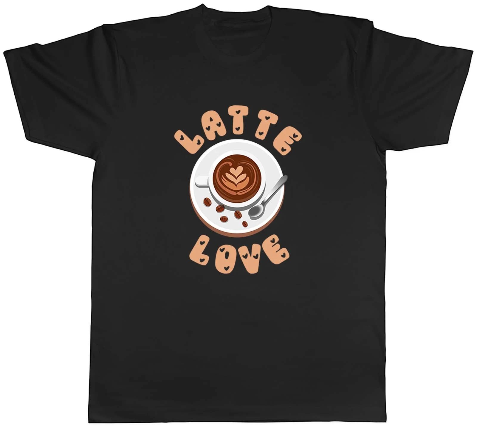 Latte Love Mens T-Shirt Valentines Day 14th February Tee Gift S