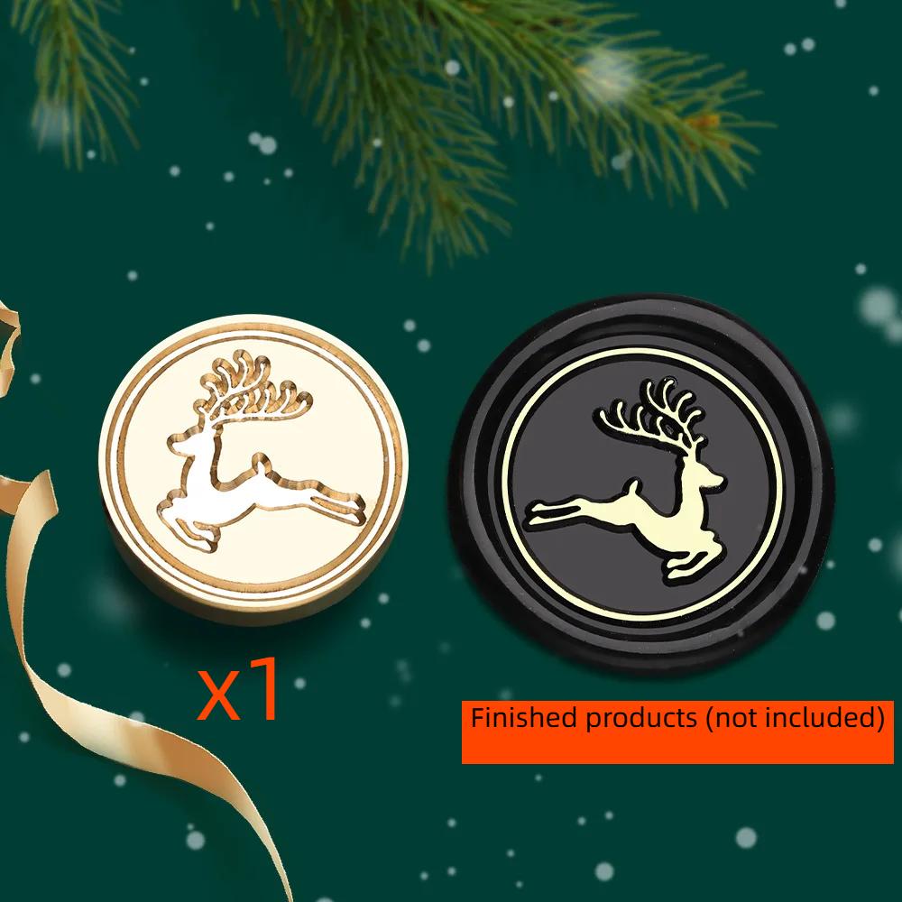 2.5cm Christmas Series Wax Seal Stamps Vintage Merry Christmas Tree Snowflake Head DIY Festival Gift Wrapping Cards Scrapbooking