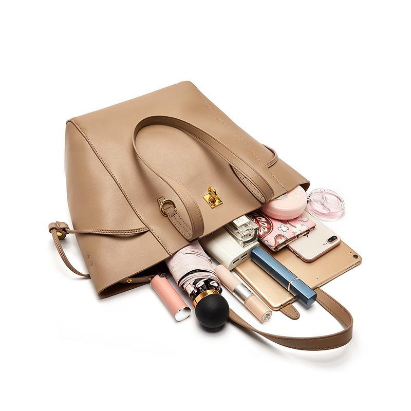 Bags Women's Fashion Spring and Summer Leather Women's Bags Handbags Shoulder Large Capacity Versatile Fashion Tote Bucket Bags