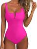 1011 swimsuit V-shaped one-piece European and American swimsuit new swimsuit V support solid color white edge