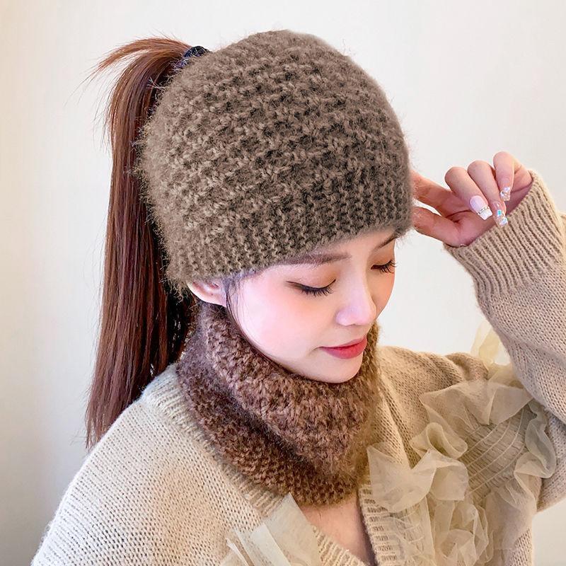 New knitted hat wool warm headgear winter covering artifact knitted headband headscarf scarf