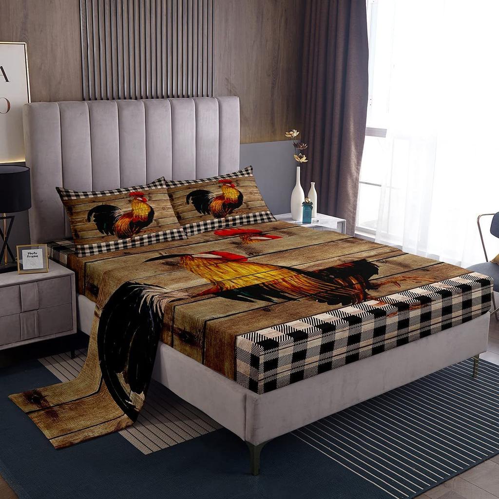 Color Dog Paw Print Pattern Bed Hat Four-Piece Bedding Set Bedroom Dormitory Bedding Decoration