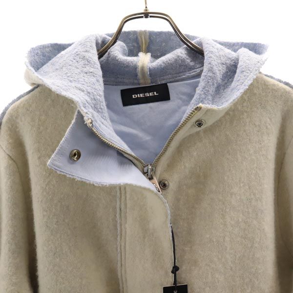 unused DIESEL wool blend Stainless collar coat M White system Women Used