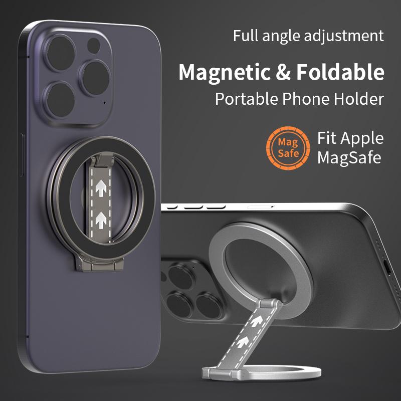 Magnetic Mobile Phone Ring Holder Double-Sided Foldable Round Magnetic Grip Mobile Phone Holder
