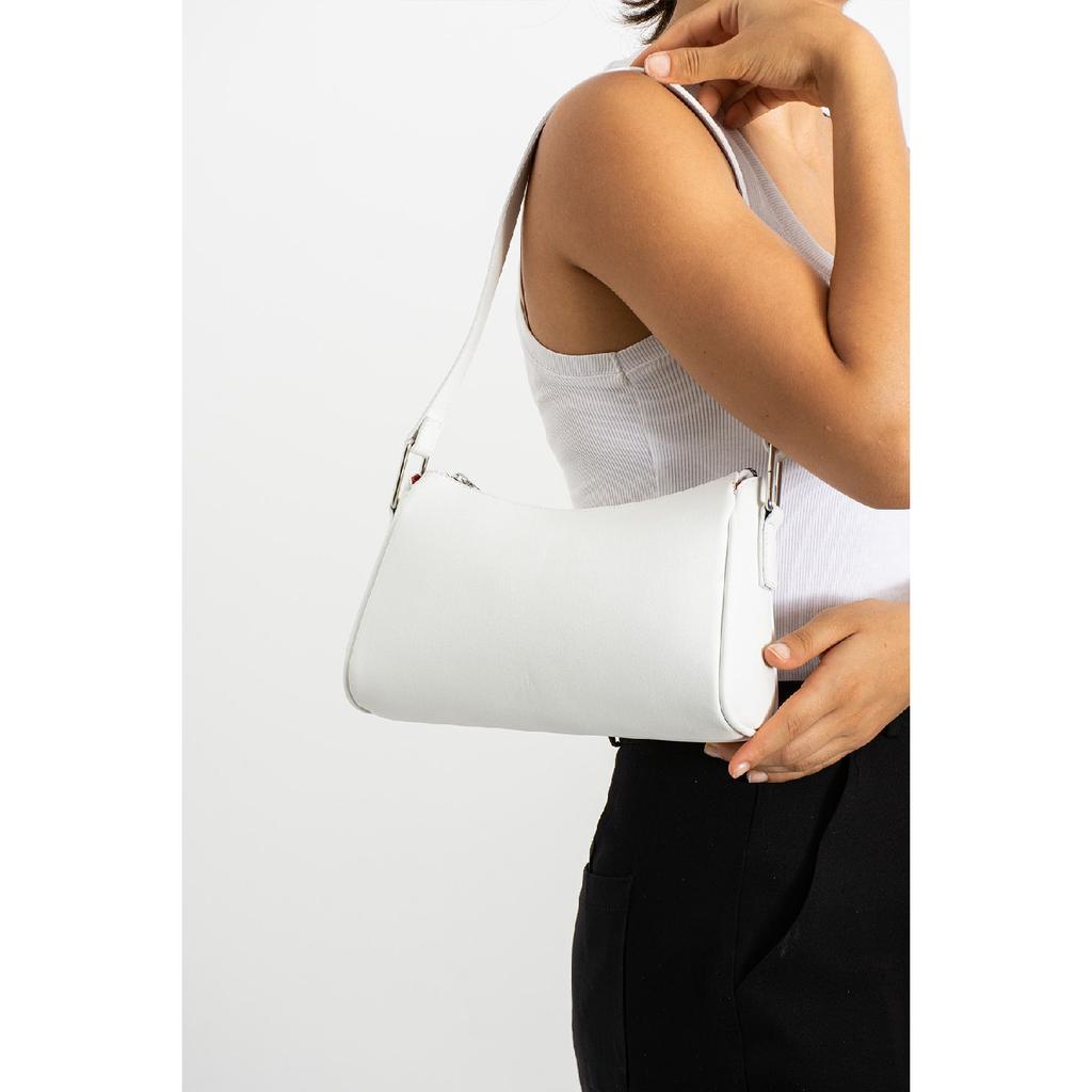 Women's Lined Zipper Closure Baguette Ring Handbag And Shoulder Bag