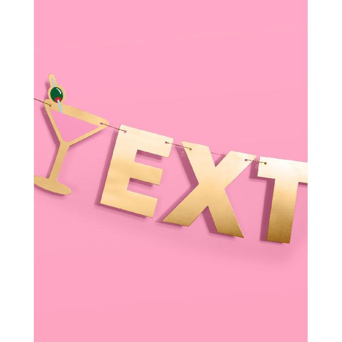 xo, Fetti Extra Dirty Martini Gold Foil Banner - 5 Ft. | Bachelorette Decoration, Birthday Party Sign, Casino Decor, Girl Cocktail Backdrop, Vegas