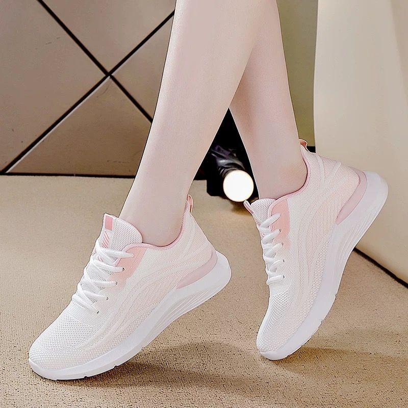 Whit Mesh Breathable Shoes for Women Summer Lace Up Woman Footwear Cotton Light Vulcanized Shoe Original Korean Walking Casual