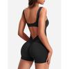 Tuta da donna a collo rotondo senza maniche, vestibilità aderente, vita alta, con cut-out sulla schiena, per yoga, allenamento, abbigliamento athleisure quotidiano
