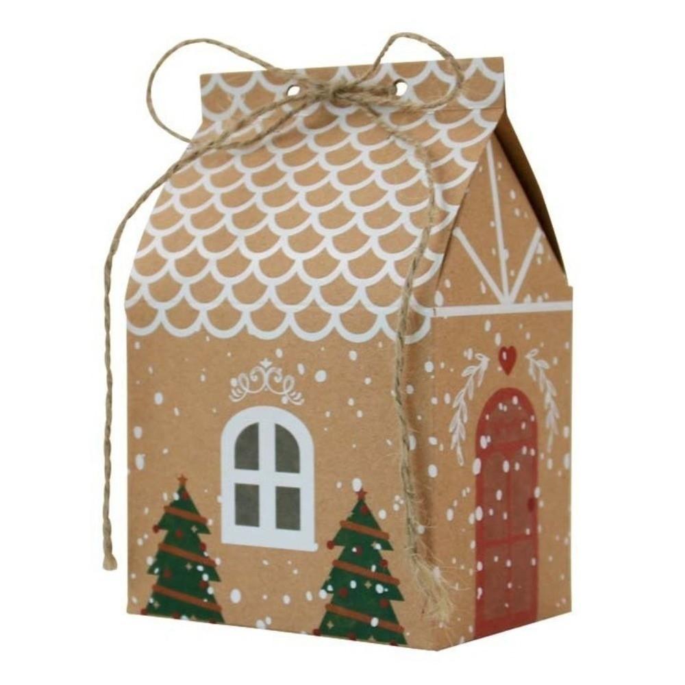 25/50/100pcs Christmas Cookie Storage Bag House-shaped Present Bag New Gift Bags  Holiday Decor