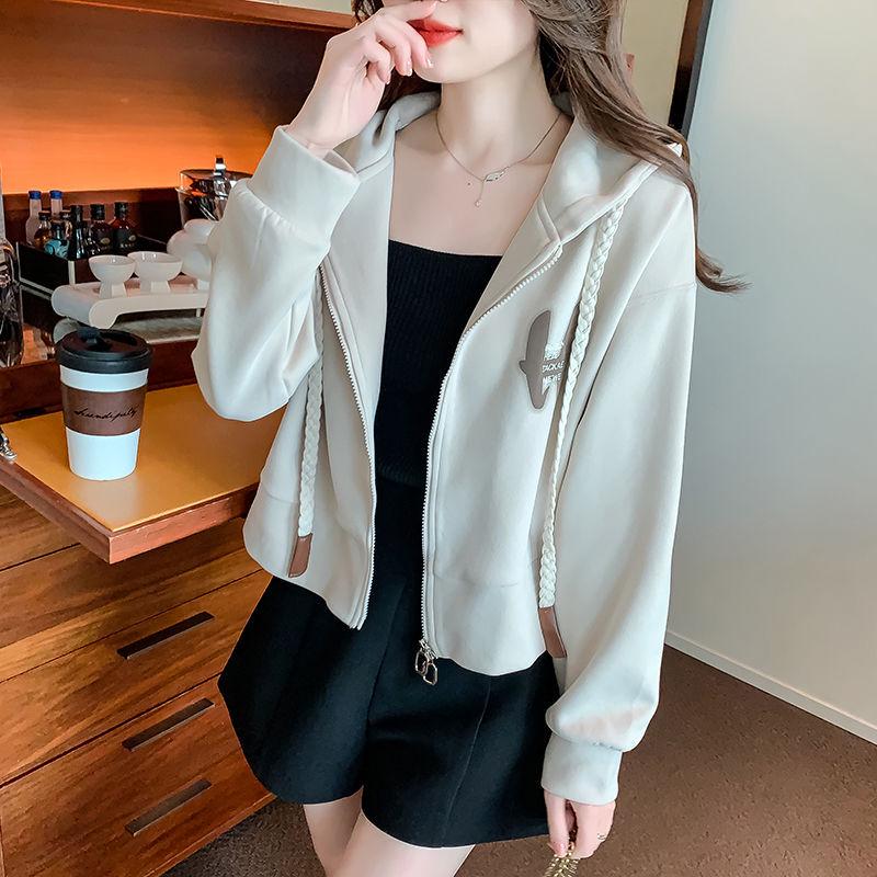 Women's Stylish Hooded Baseball Jacket - Loose Fit, High-End Cardigan for Spring & Autumn 2023