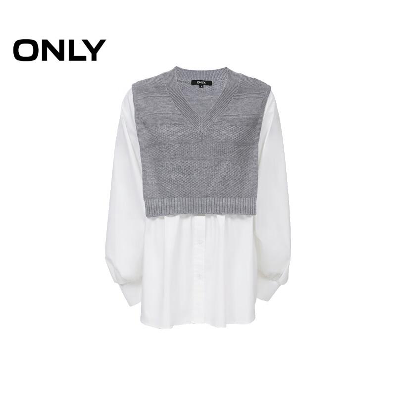 ONLY 2026 Spring Women's Faux Two-Piece Knit V-Neck Shirt