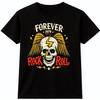 Winged Skull T Shirt Rock and Roll Lightning Vintage Music Graphic Tee Men Women
