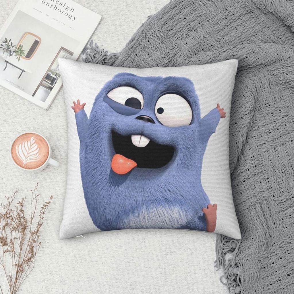 Federa Quadrata Cuscino Copricuscino Cuscino Decorativo per Casa Divano Soggiorno con Animazione Grizzy e i Lemming Cartone Animato Anime