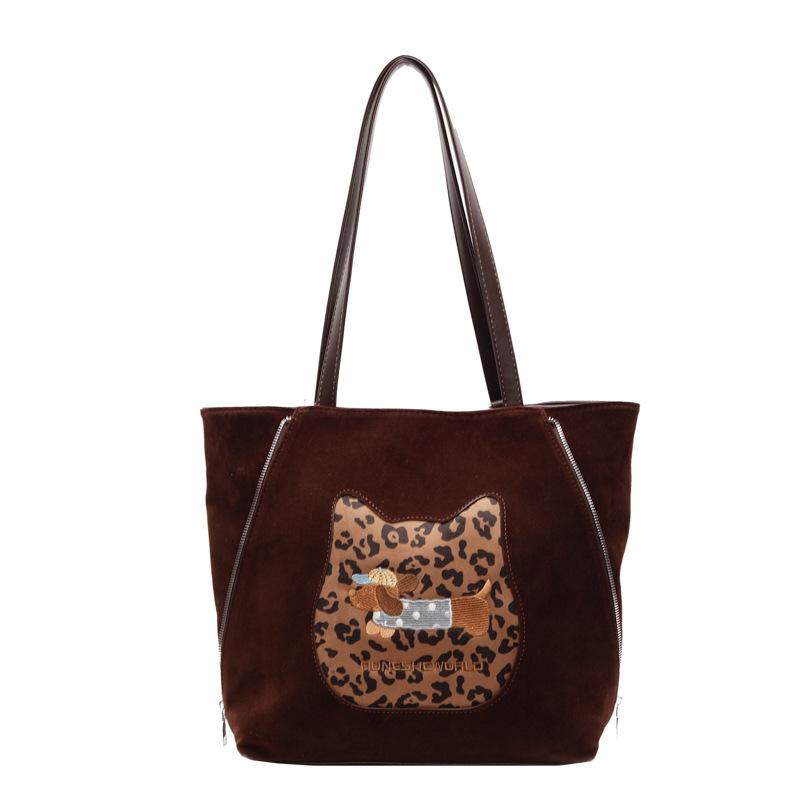 

Женский рюкзак большой вместимости Новая повседневная универсальная модная наплечная сумка-тоут темно-коричневого