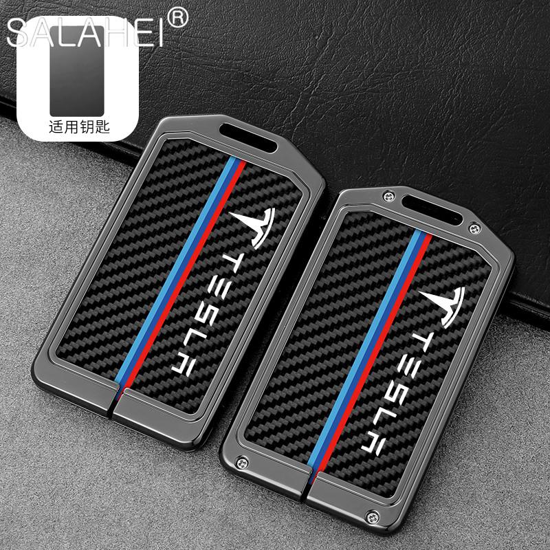 

Car NFC Card Key Cover Keychain Pendant All-inclusive Carbon Fiber Leather Accessories For Tesla Model 3 Model S Model X Model Y